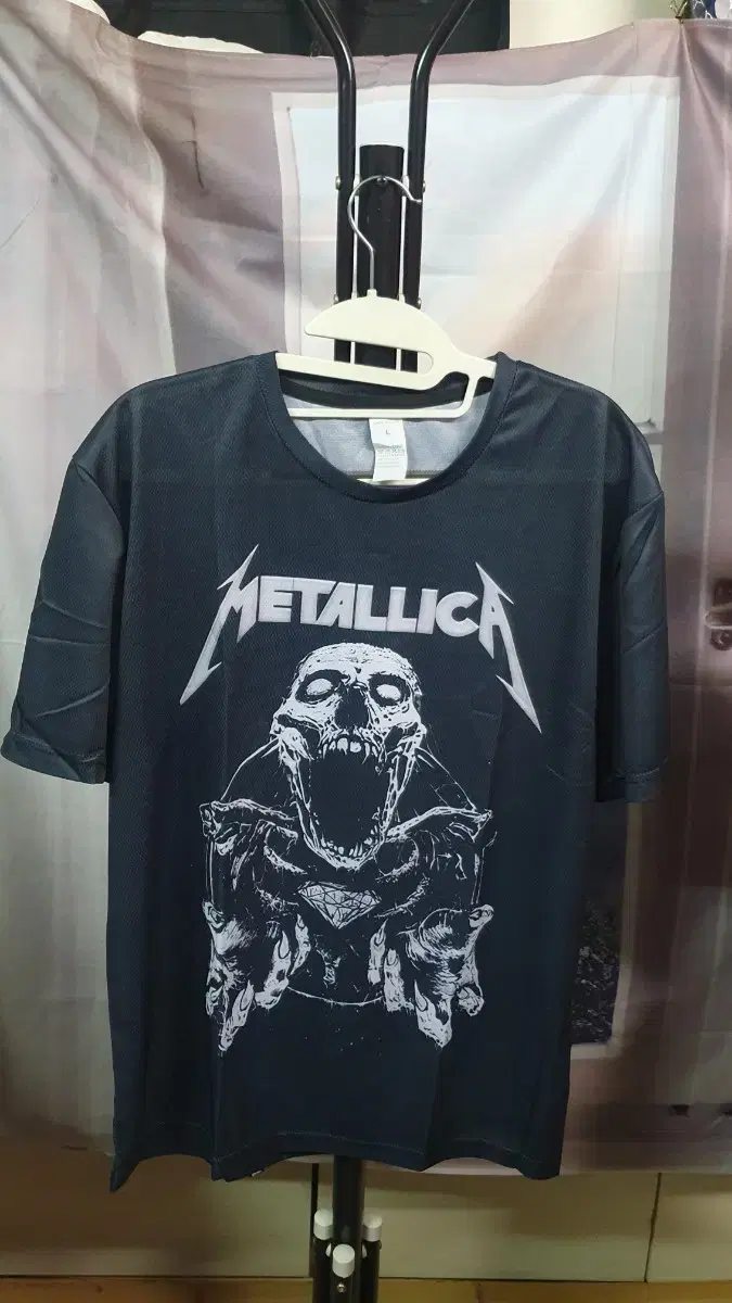 새상품)Metallica(메탈리카)폴리매쉬 반팔티셔츠 L블랙